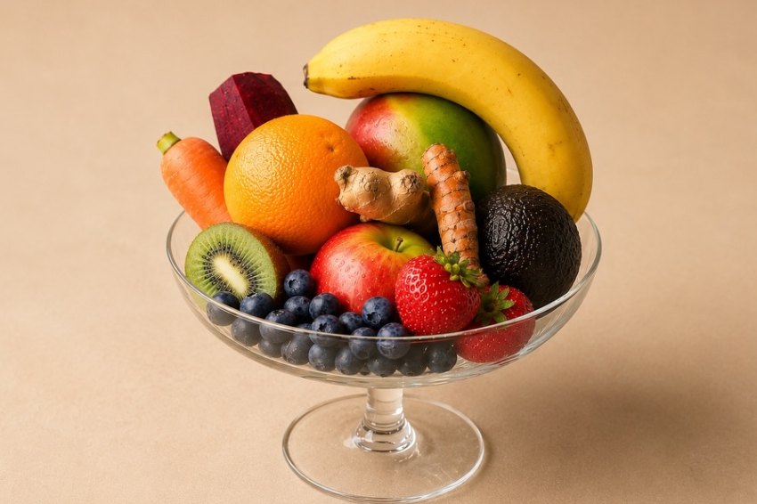 Frisk frugt klar til juice og smoothies